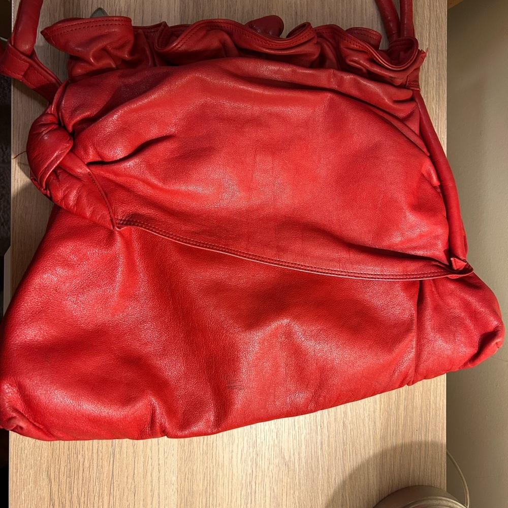 Elegant Red Leather Brio! Women's Bag